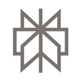 Abstract geometric logo consisting of symmetrical angular lines forming a star-like shape.