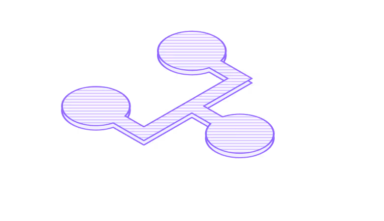Purple forked code branch icon with three rounded nodes connected by angular lines.